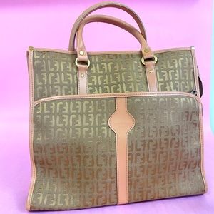 Louis Féraud Paris 80’s Vintage Bag Fabric logo tote bag